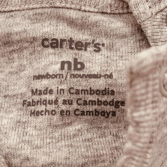 Carter’s Baby Girl 2-Piece Bunny Bodysuit & Ruffle Pants Set Pink Grey Newborn - Picture 6 of 7